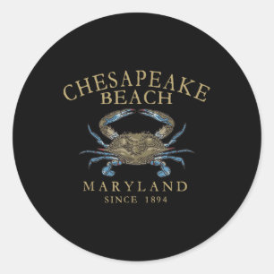 Chesapeake Bay Maryland Blaue Krabbe Vintage gebog Runder Aufkleber