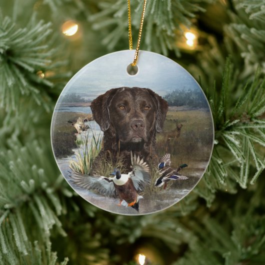 Chesapeake Bay Retriever, Art Keramik Ornament (Baum)