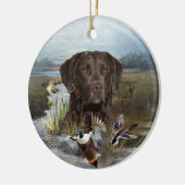 Chesapeake Bay Retriever, Art Keramik Ornament (Links)