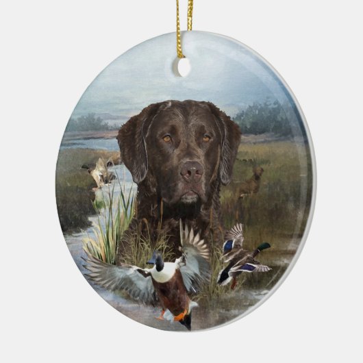 Chesapeake Bay Retriever, Art Keramik Ornament (Links)