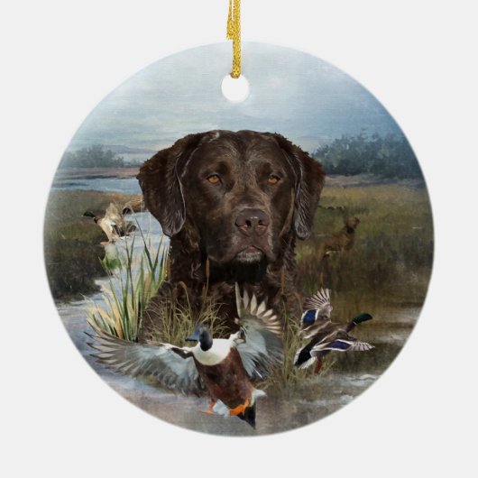 Chesapeake Bay Retriever, Art Keramik Ornament (Hinten)
