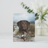 Chesapeake Bay Retriever, Art Postkarte (Stehend Vorderseite)
