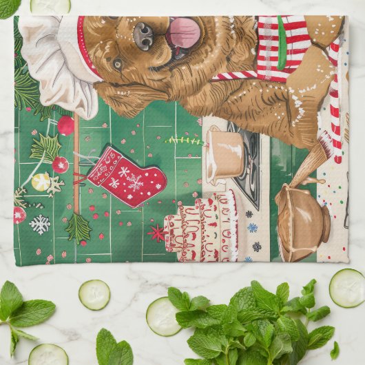 Chesapeake Bay Retriever Backen: Feierliche Weihna Geschirrtuch (Gefaltet)