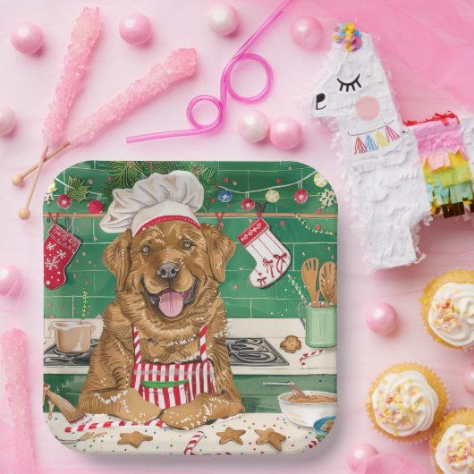 Chesapeake Bay Retriever Backen: Feierliche Weihna Pappteller (Party)