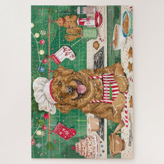 Chesapeake Bay Retriever Backen: Feierliche Weihna Puzzle (Vertikal)