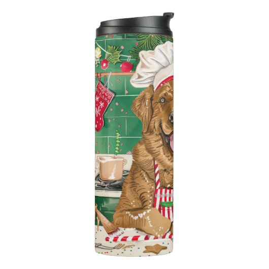 Chesapeake Bay Retriever Backen: Feierliche Weihna Thermosbecher (Nach links gedreht)