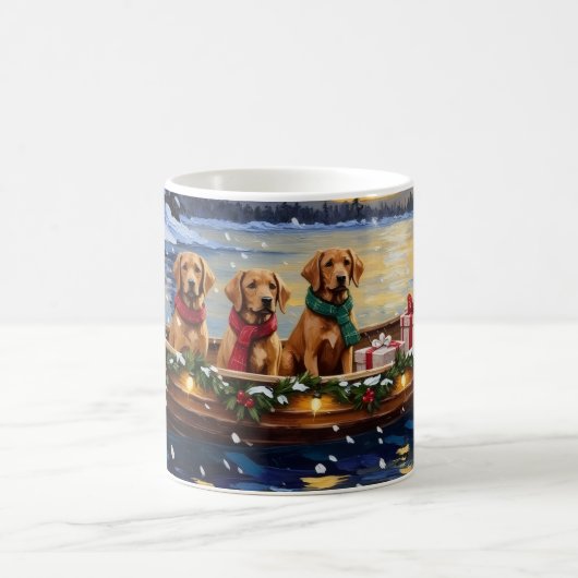 Chesapeake Bay Retriever Christmas Boat Holiday Kaffeetasse (Mittel)