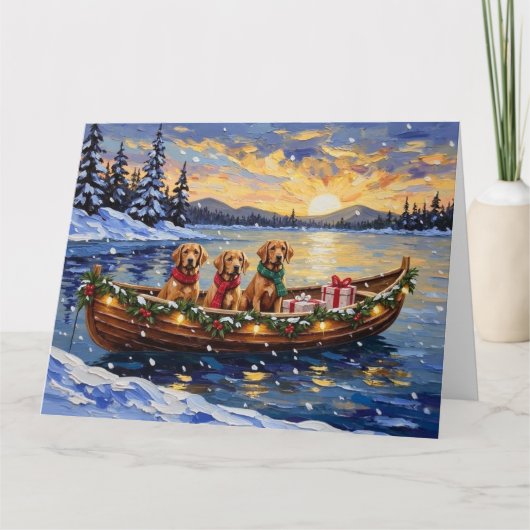 Chesapeake Bay Retriever Christmas Boat Holiday Karte (Vorderseite)
