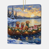 Chesapeake Bay Retriever Christmas Boat Holiday Keramikornament (Links)