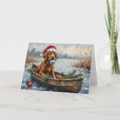 Chesapeake Bay Retriever Christmas Hunting Boat Karte (Vorderseite)