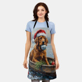 Chesapeake Bay Retriever Christmas Hunting Boat Schürze (Getragen)