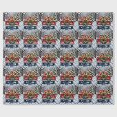 Chesapeake Bay Retriever Christmas Red Truck Geschenkpapier (Flach)