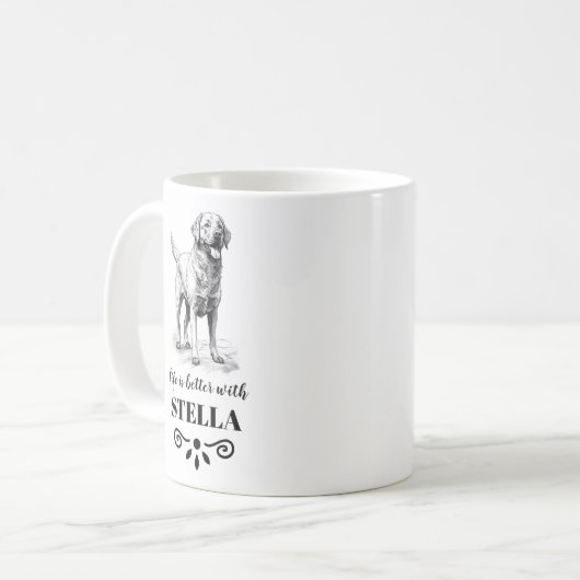 Chesapeake Bay Retriever Custom dog name Kaffeetasse (Vorderseite Links)