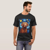 Chesapeake Bay Retriever Dog Funny Van Gogh Starry T-Shirt (Vorne ganz)