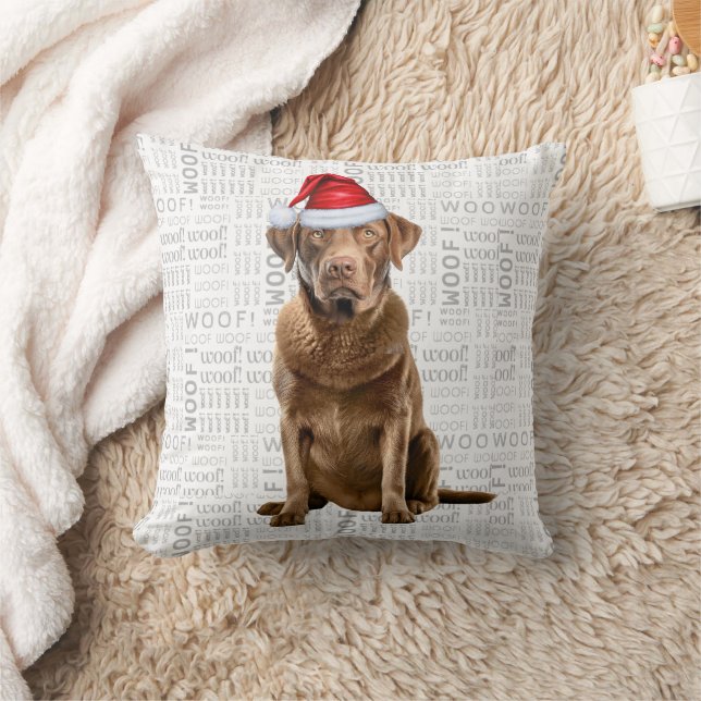 Chesapeake Bay Retriever Dog Weihnachtsfeiertag Kissen (Decke)