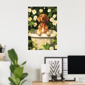 Chesapeake Bay Retriever In Bathtub Poster, Funny Poster (Heimbüro)