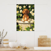 Chesapeake Bay Retriever In Bathtub Poster, Funny Poster (Küche)