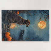 Chesapeake Bay Retriever Lakeside Halloween Kunst Puzzle (Horizontal)