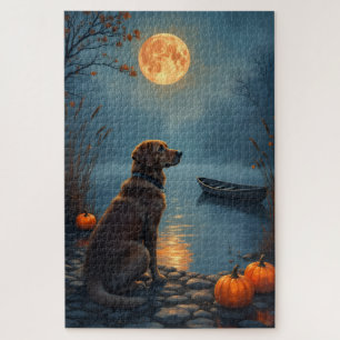 Chesapeake Bay Retriever Lakeside Halloween Kunst Puzzle