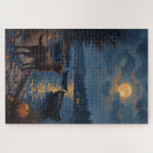 Chesapeake Bay Retriever Lakeside Halloween Kunst Puzzle (Horizontal)