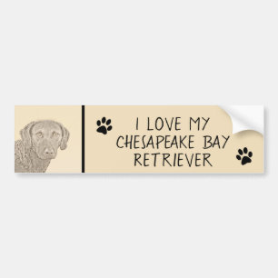 Chesapeake Bay Retriever Malerei Original Dog Art Autoaufkleber