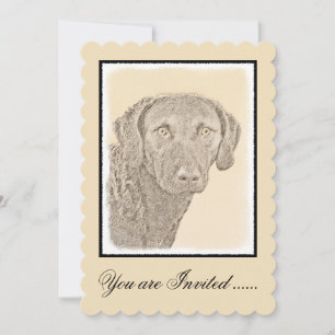 Chesapeake Bay Retriever Malerei Original Dog Art Einladung