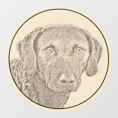 Chesapeake Bay Retriever Malerei Original Dog Art Fensteraufkleber (Blatt)