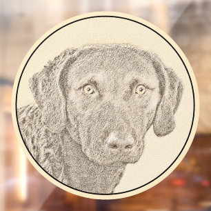 Chesapeake Bay Retriever Malerei Original Dog Art Fensteraufkleber