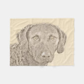 Chesapeake Bay Retriever Malerei Original Dog Art Fleecedecke (Vorderseite (Horizontal))
