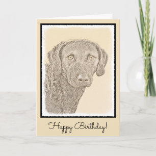 Chesapeake Bay Retriever Malerei Original Dog Art Karte