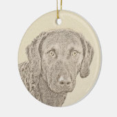 Chesapeake Bay Retriever Malerei Original Dog Art Keramikornament (Links)