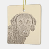 Chesapeake Bay Retriever Malerei Original Dog Art Keramikornament (Links)