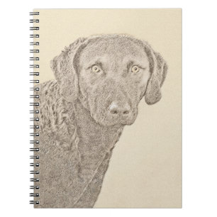 Chesapeake Bay Retriever Malerei Original Dog Art Notizblock