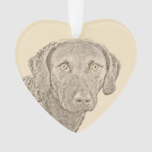 Chesapeake Bay Retriever Malerei Original Dog Art Ornament
