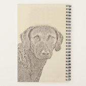 Chesapeake Bay Retriever Malerei Original Dog Art Planer (Rückseite)