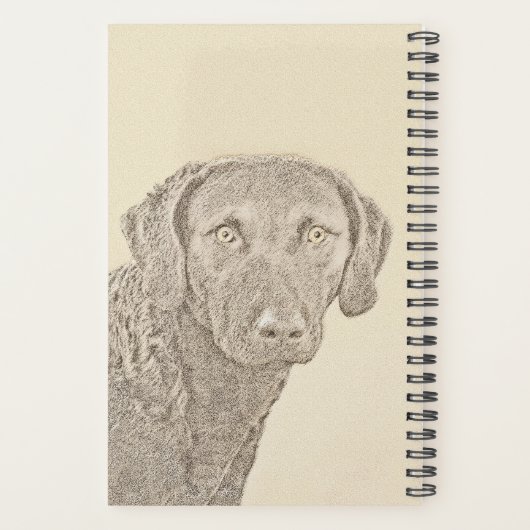 Chesapeake Bay Retriever Malerei Original Dog Art Planer (Rückseite)