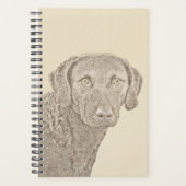 Chesapeake Bay Retriever Malerei Original Dog Art Planer (Vorderseite)