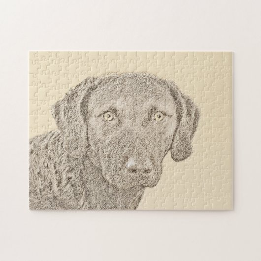 Chesapeake Bay Retriever Malerei Original Dog Art Puzzle (Horizontal)