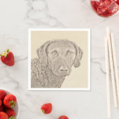 Chesapeake Bay Retriever Malerei Original Dog Art Serviette (Beispiel)