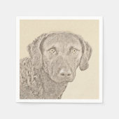 Chesapeake Bay Retriever Malerei Original Dog Art Serviette (Vorderseite)