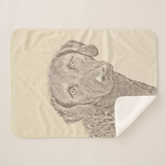 Chesapeake Bay Retriever Malerei Original Dog Art Sherpadecke (Vorderseite (Horizontal))