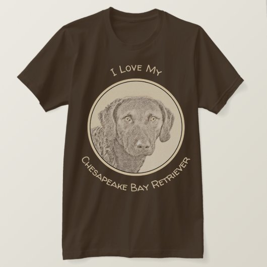Chesapeake Bay Retriever Malerei Original Dog Art T-Shirt (Design vorne)