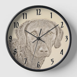 Chesapeake Bay Retriever Malerei Original Dog Art Uhr