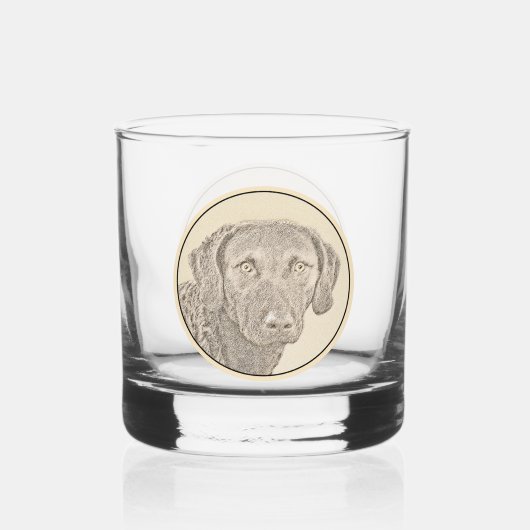 Chesapeake Bay Retriever Malerei Original Dog Art Whiskyglas (Vorderseite)