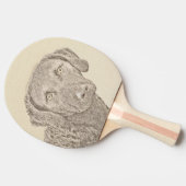 Chesapeake Bay Retriever Malerei Original Hund Kun Tischtennis Schläger (Seitenansicht)