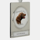Chesapeake Bay Retriever Mama 2 Banner-Ornament Silber (Rechts)