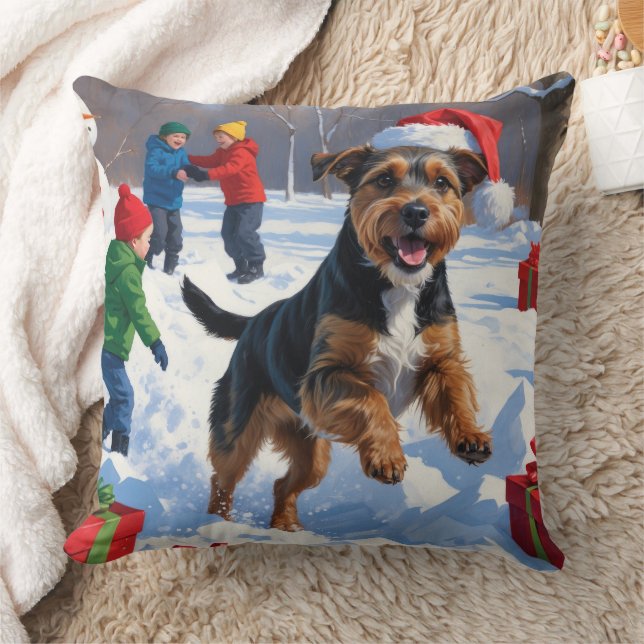 Chesapeake Bay Retriever Schnee mit Weihnachtsmütz Kissen (Decke)