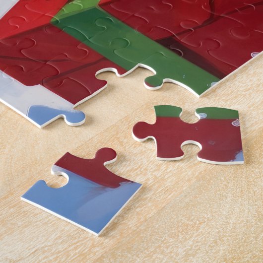 Chesapeake Bay Retriever Schnee mit Weihnachtsmütz Puzzle (Seite)