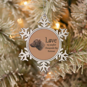 Chesapeake Bay Retriever Schneeflocken Zinn-Ornament