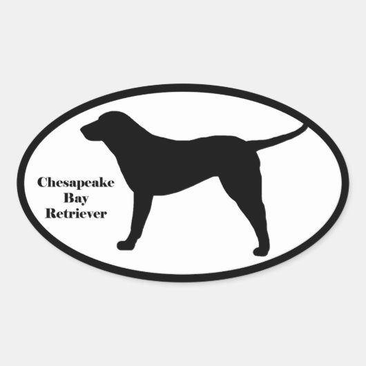 Chesapeake Bay Retriever Silhouette Ovaler Aufkleber (Vorderseite)